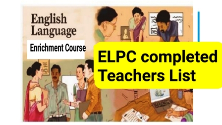 ELPC COURSE COMPLETED TEACHERS LIST