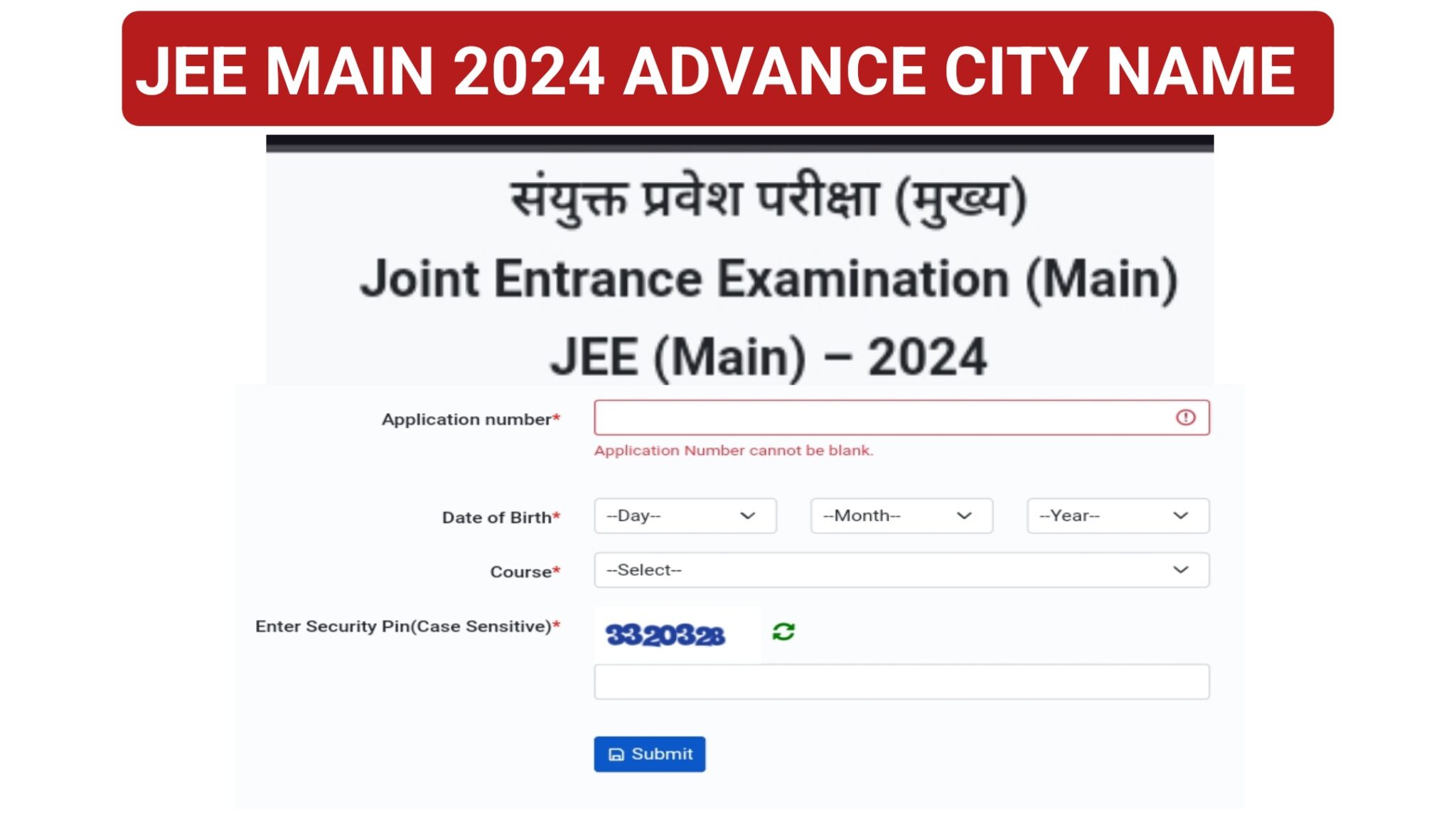 JEE MAIN 2024 DOWNLOAD ADVANCE CITY INFORMATION SLIP FOR B ARCH & B ...