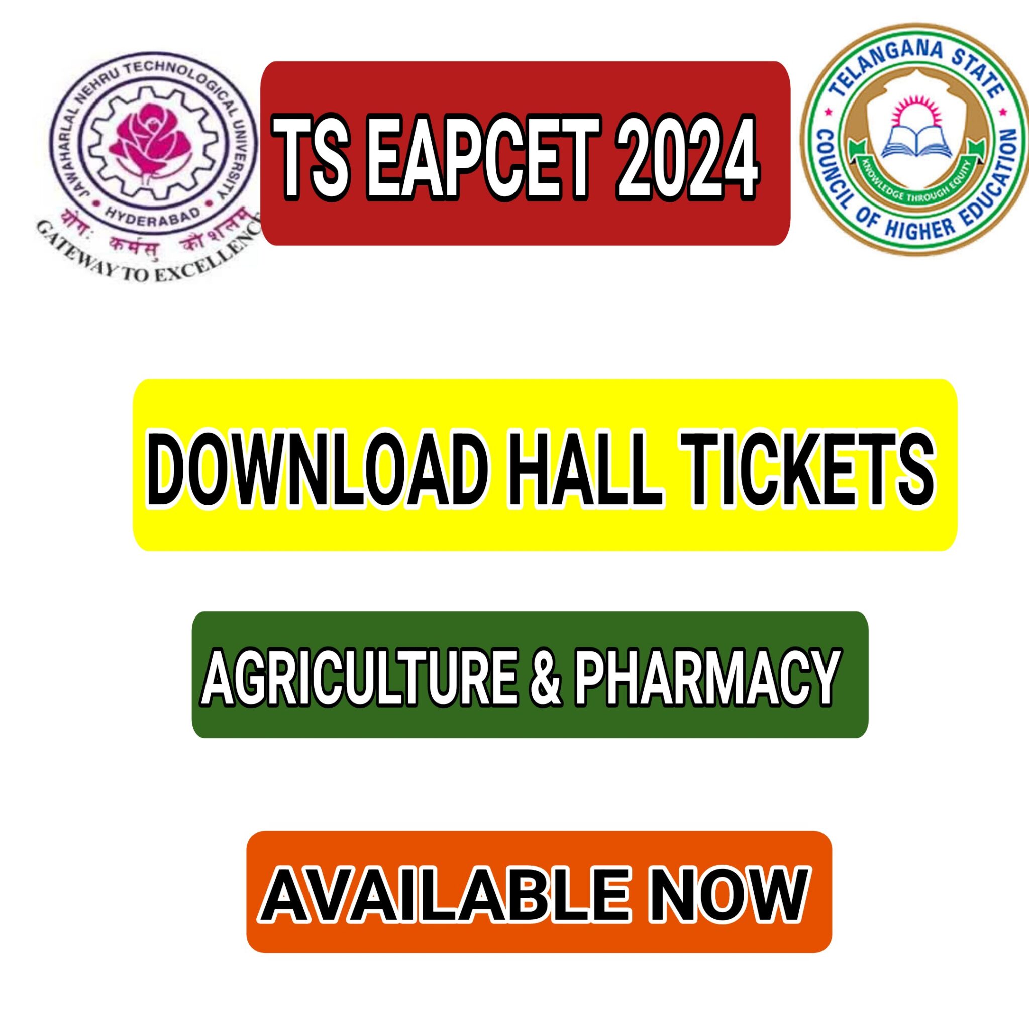 DOWNLOAD HALL TICKETS TS EAPCET 2024 AGRICULTURE AND PHARMACY MS Badi