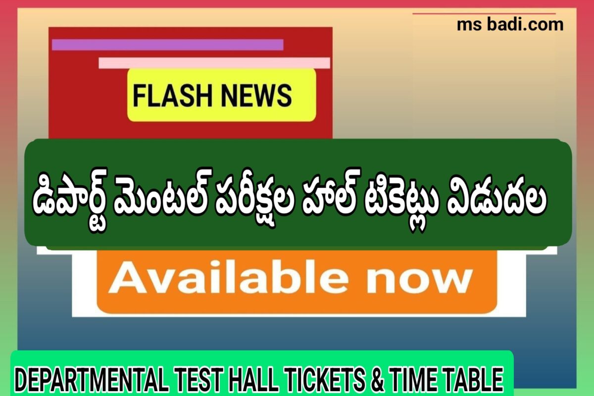 DOWNLOAD DEPARTMENTAL TESTS HALL TICKETS AND TIME TABLE NOVEMBER 2024 SESSION